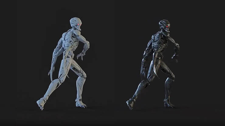 Screenshot of 3D models within Motion Builder
