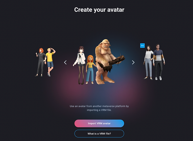 Find the “Import VRM avatar” selection