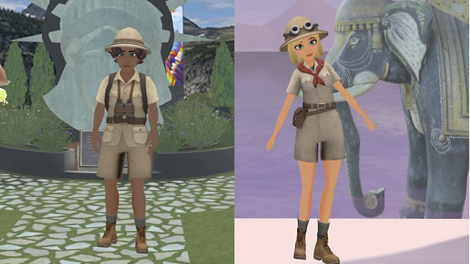 cover photo of Satisfy Your Wanderlust: Virtual Tour of the Statue of Liberty, Taj Mahal, Eiffel Tower, and Egypt, two explorers traveling to Statue of Liberty and Taj Mahal respectively