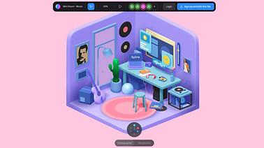 a sample of the user interface creating a 3D model with Spline