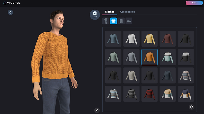 a man wearing an earth tone sweater and a pair of jeans