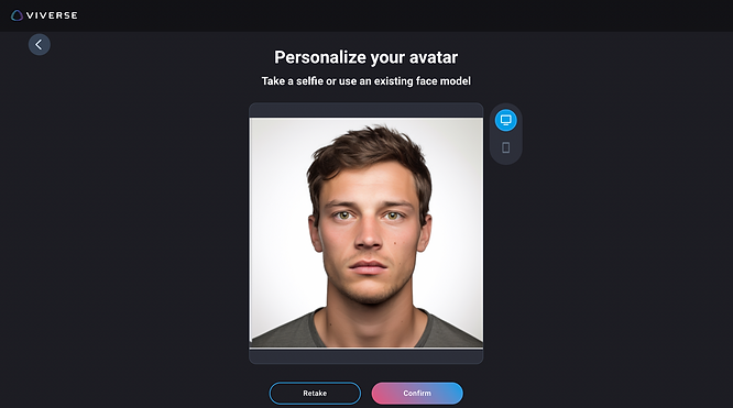 screenshot of uploading a man’s photo from the computer