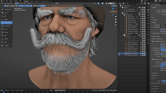 Screenshot of Blender, a 2d images to 3d models converting tool