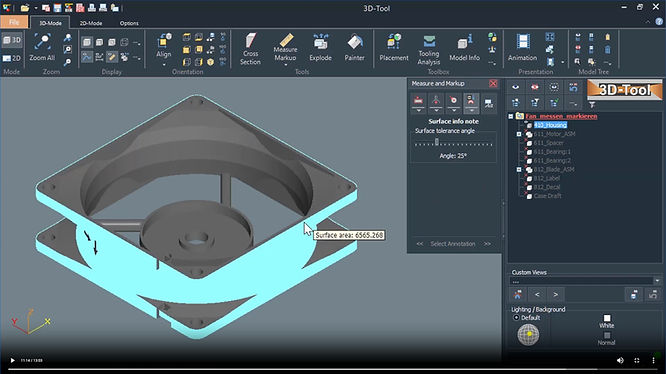 Screenshot of 3D-Tool, a 2d images to 3d models converting tool