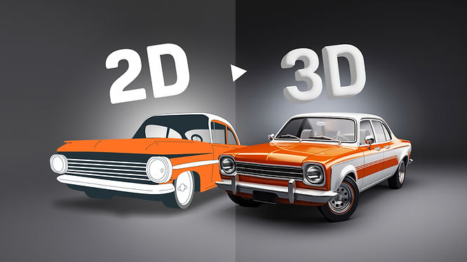 Converting a 2d car image to a 3D model