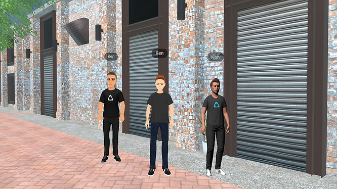 Three VR avatar styles representing the same digital persona.