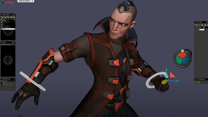 Screenshot of a male avatar in Akeytsu