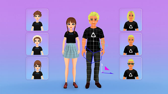 Using 3D animation software to adjust the male and female avatars