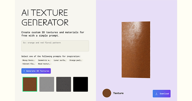 screenshot of leather texture using Polycam AI texture generator