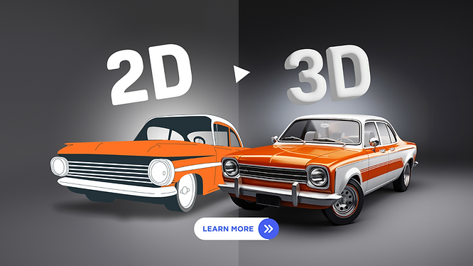 Converting a 2d car image to a 3D car model