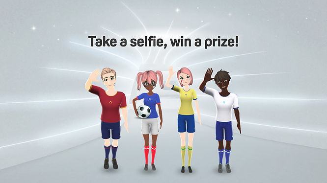 Virtual avatars wearing soccer uniforms in VIVERSE.