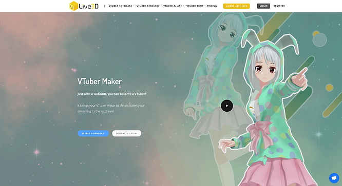 screenshot of 3D VTuber model maker, Live3D