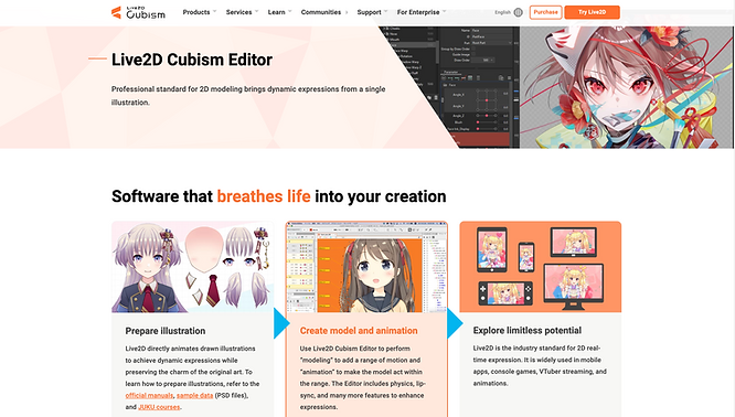 screenshot of Live 2D Cubism, a step by step tutorial of how to make a 2D avatar