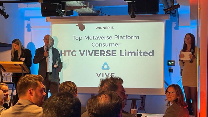 HTC VIVERSE won the top metaverse platform category of European Metaverse Awards among companies like Decentraland