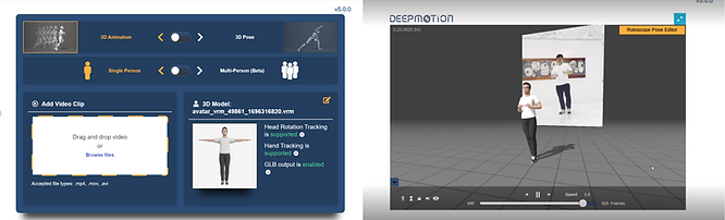 Add the video clip you want the VRM avatar to follow the moves from.
