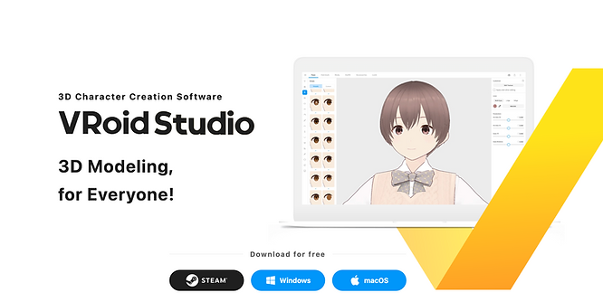 Vroid Studio homepage, download for free