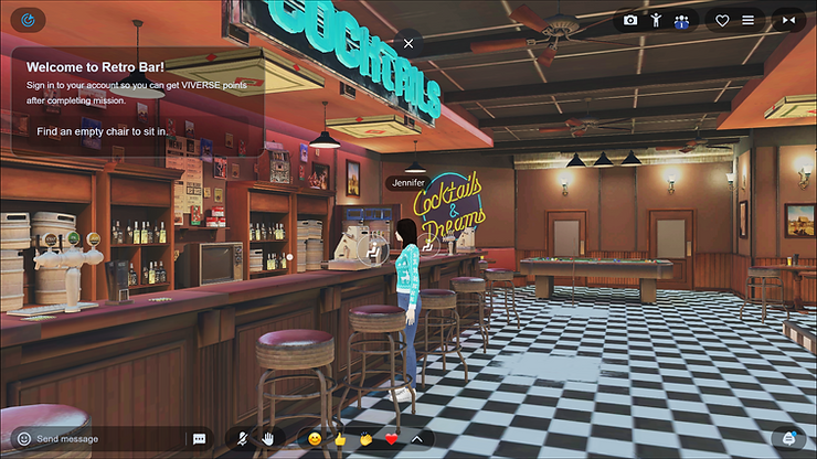 Retro Bar WebXR experience