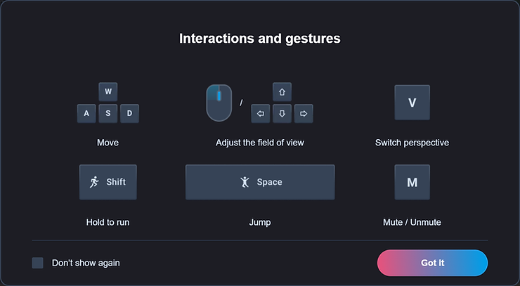Controls for WebXR experiences