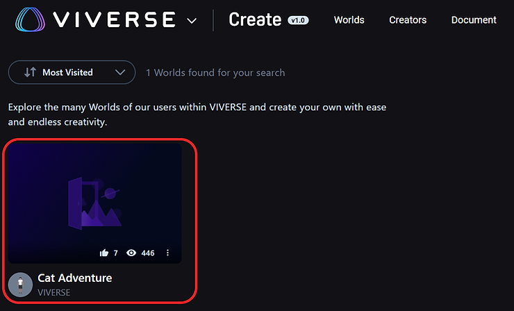 Select a WebXR experience