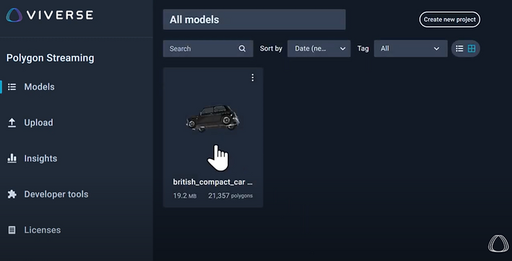 Click the uploaded 3D model