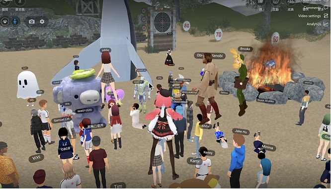 various avatars gathering in a safari