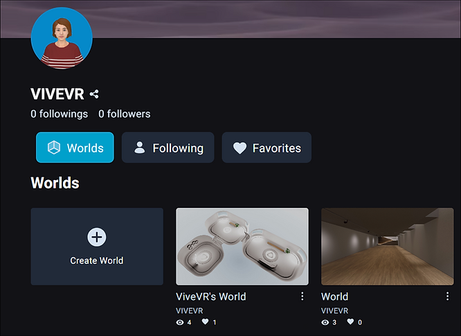  Click "Create World" after navigating to the My Worlds page