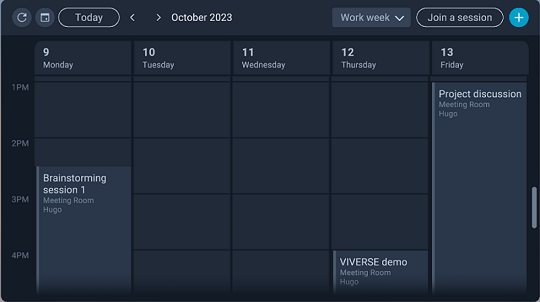 Select a session from the calendar