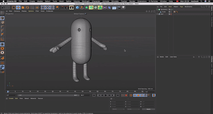 (Source: "Box Modeling Simple Character with Cinema 4D R21")