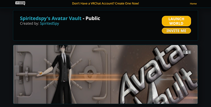 a male avatar wearing glasses standing in front of a vault